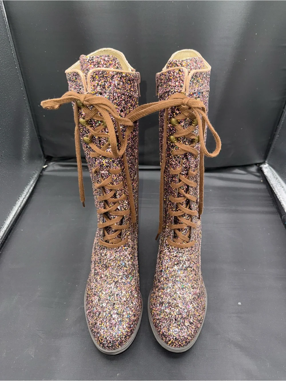 Joyfolie Keiko Confetti Glitter Tall Boots 6Y NWOT Sparkle Whimsigoth Fairycore